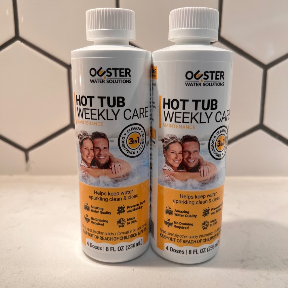 Ouster Hot Tub Weekly Care 3-in-1 Cleaner 2‎ BOTTLES 8 Doses 16 oz Clarify